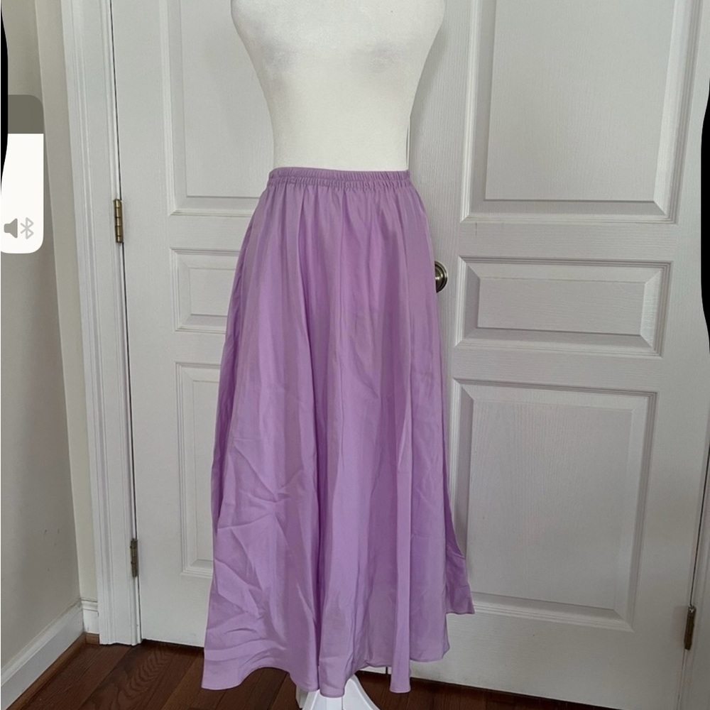 Vince Silk Habotai Midi Lavender Skirt